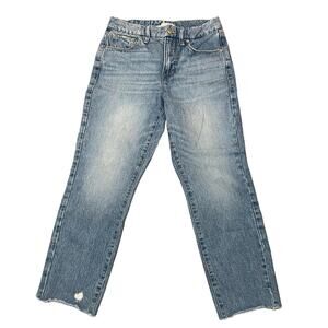 Good American Good Vintage Jagged Step Hem Straight Leg Jeans Distressed 4 / 27